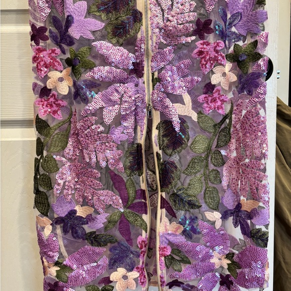 Floral Embroidered Dress - Purple and Green - Picture 6 of 9